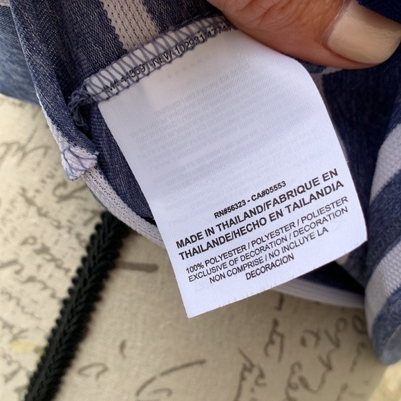 NIKE DRI-FIT Sleeveless Striped Golf Polo - Heathered Blue/White - Picture 14 of 16